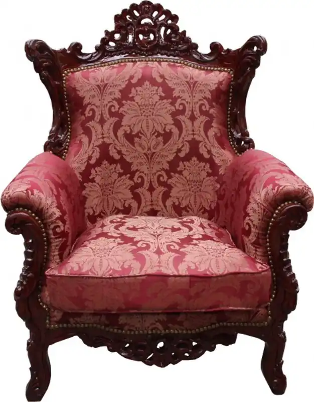Garantierte Lieferung Casa Padrino Barock Sessel Al Capone Mod2 Bordeaux Muster / Braun Rot - Möbel im Antik Stil