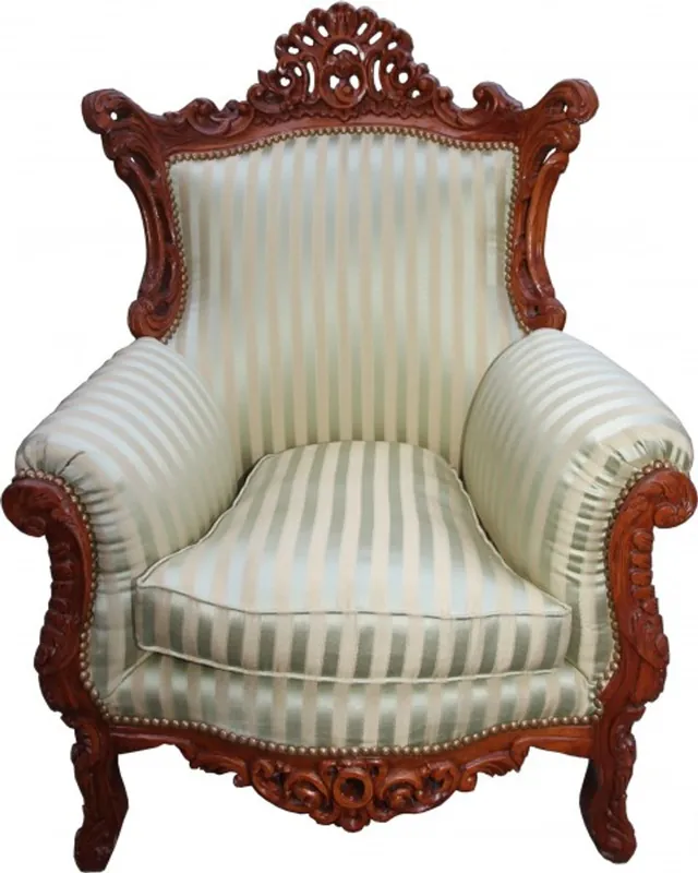 Neu Im Sortiment Casa Padrino Barock Sessel Al Capone Mod2 Jadegrün / Beige / Braun - Edel & Prunkvoll