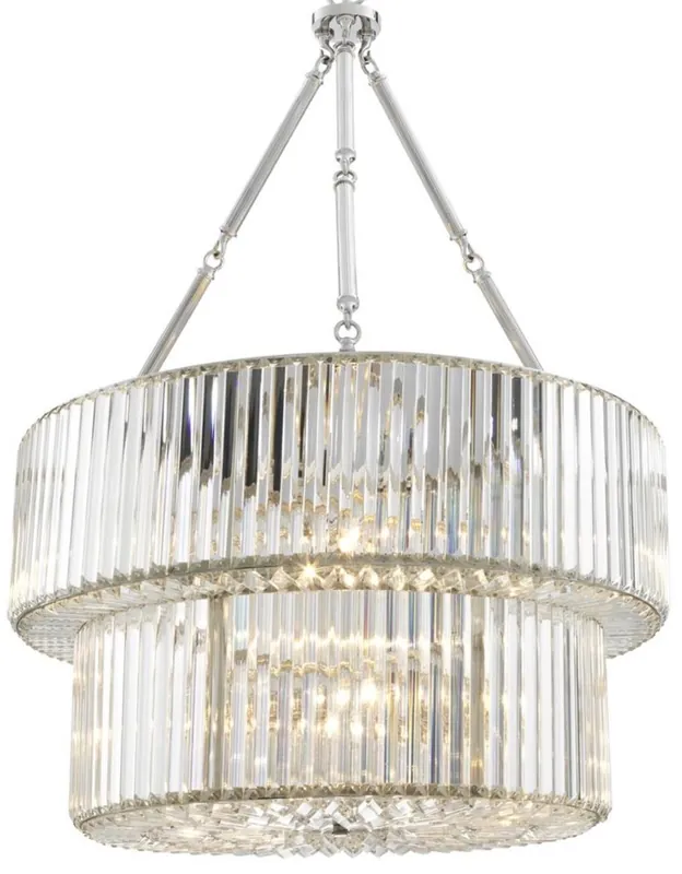 Casa Padrino Luxus Kronleuchter Silber 67 x H. 90 cm - Luxus Hotel Kollektion Neue Ware