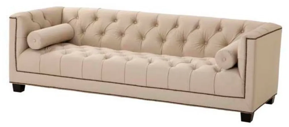 Casa Padrino Designer Sofa Sandfarbig 230 x 85 x H. 72 cm - Luxus Hotel Kollektion Jetzt Bestellen