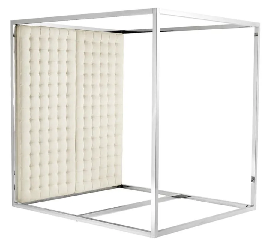 Casa Padrino Luxus Bettgestell mit Kopfteil naturfarbig 190 x 220 x H. 220 cm - Designermöbel Versand Am Gleichen Tag