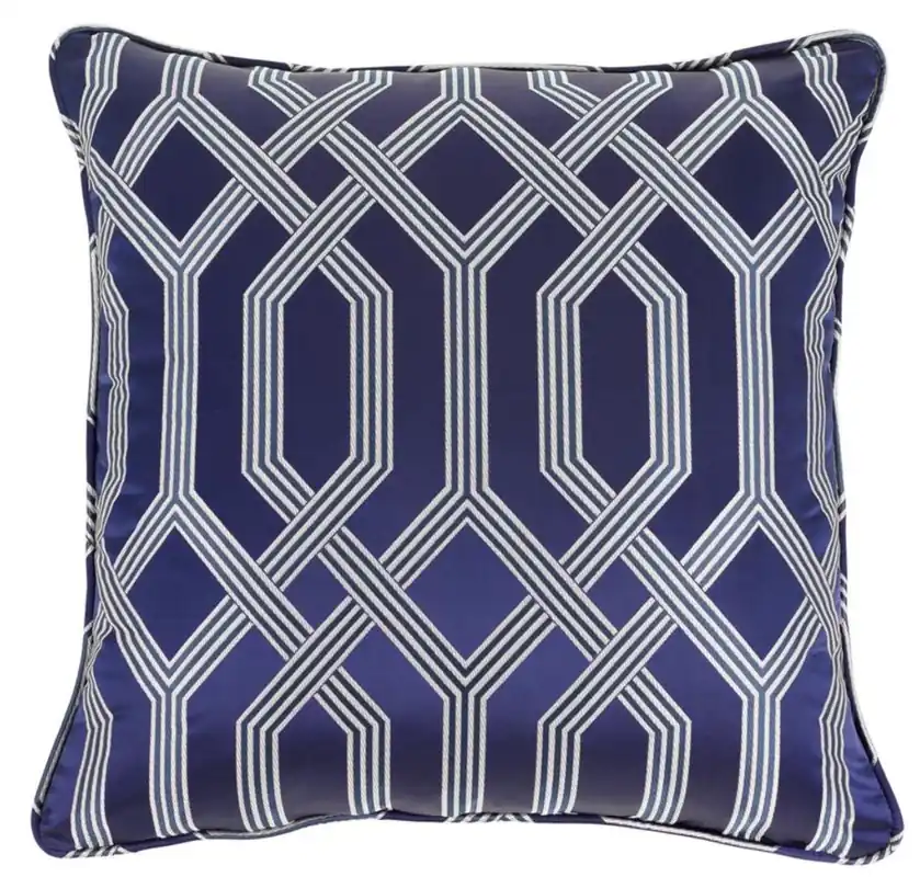 Ausverkauf Casa Padrino Luxus Kissen blau mit Muster 60 x 60 cm - Luxus Accessoires