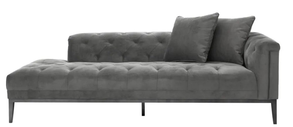 Preiswert Casa Padrino Luxus Sofa Dunkelgrau Rechtsseitig 220 x 96 x H. 66 cm - Hotel Möbel