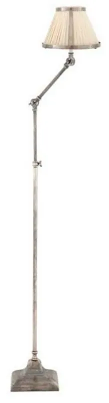 Casa Padrino Stehleuchte vintage silber mit 2 Lampenschirmen - Limited Edition Direktkauf