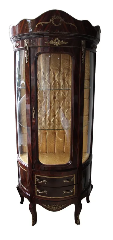 Direktkauf Casa Padrino Barock Vitrine Model Mahagonibraun - 80 cm x 50 cm x H 188 cm x Vitrinenschrank - Wohnzimmerschrank