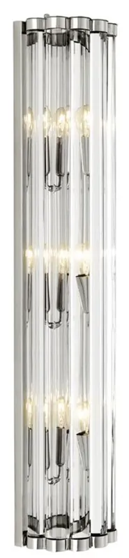 Expressversand Casa Padrino Luxus Wandlampe Silber 15 x 11 x H. 75 cm - Hotel Restaurant Wandleuchte