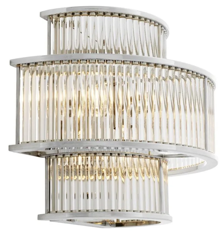 Casa Padrino Hotel Restaurant Wandlampe Silber 35 x 19 x H. 28 cm - Wohnzimmer Wandleuchte Preisknaller