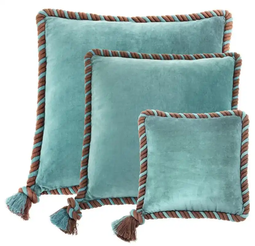 Casa Padrino Zierkissen 3er Set aqua blau - Luxus Wohnzimmer / Hotel Kollektion Sonderangebot