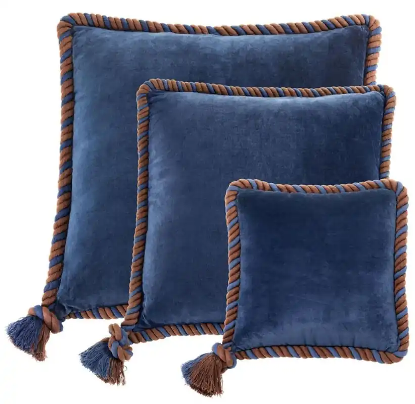 Casa Padrino Zierkissen 3er Set marine blau - Luxus Wohnzimmer / Hotel Kollektion Meistverkauft