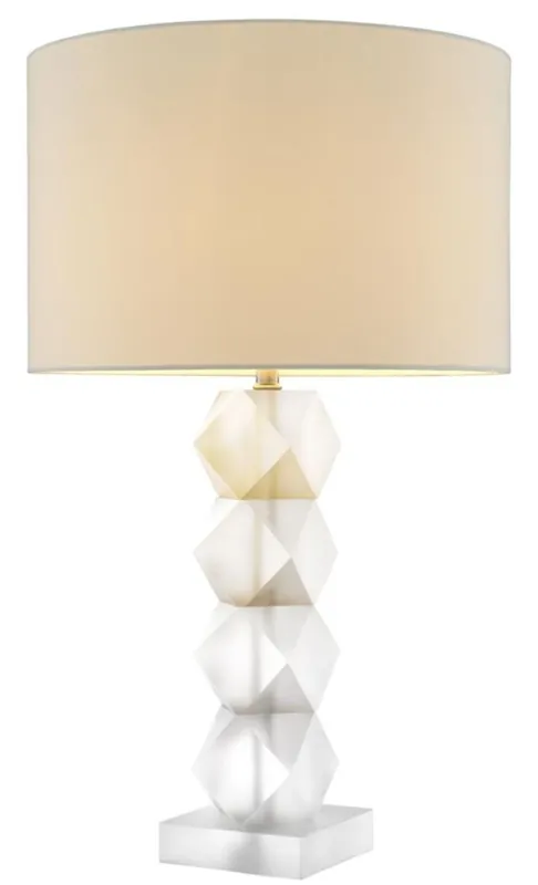 Begrenztes Angebot Casa Padrino Designer Milchglas Tischleuchte 16 x 48 x H. 84 cm - Hotel Restaurant Tischlampe