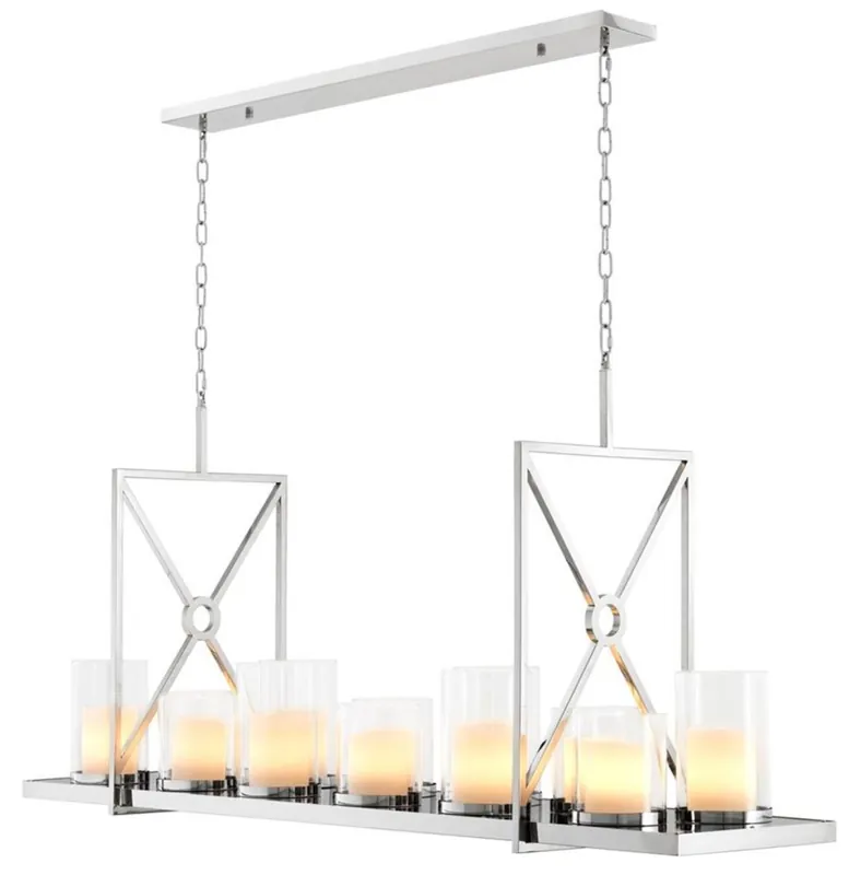 Casa Padrino Luxus Kronleuchter Silber 160 x 41 x H. 68 cm - Hotel Restaurant Möbel Preiswert