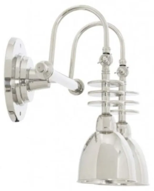 Casa Padrino Luxus Doppel Wandleuchte Silber 46,5 x 26,5 x H. 40,5 cm - Hotel Kollektion Neue Kollektion