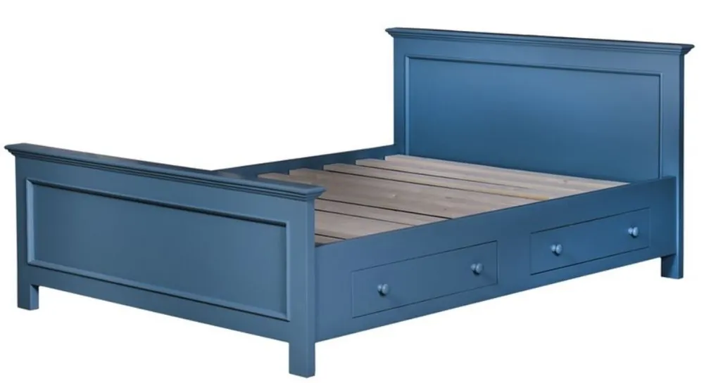 Casa Padrino Landhausstil Bett Blau 160 x 200 cm - Schlafzimmermöbel im Landhausstil Top-Angebot