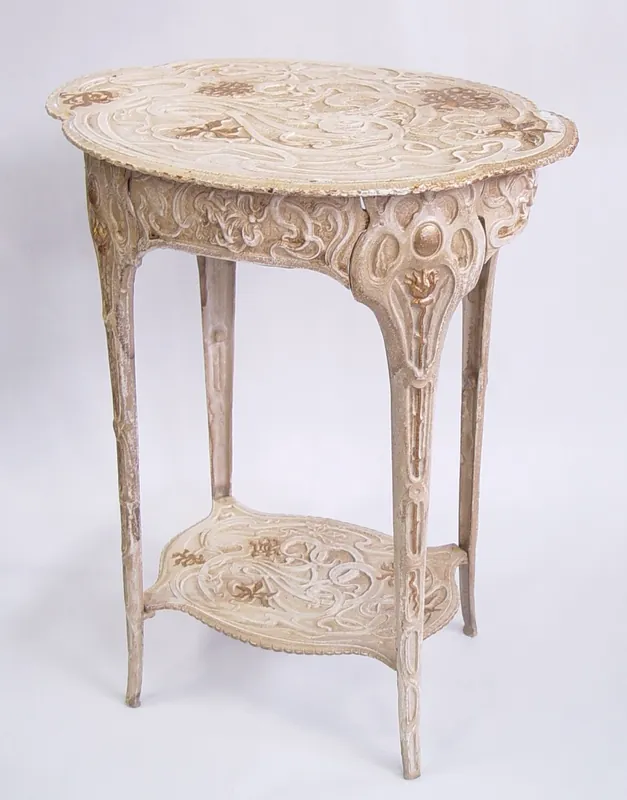 Barock Beistelltisch aus Schmiedeeisen - 46,5 cm x 36 cm x H 60,5 cm - Vintage Nostalgie Günstig