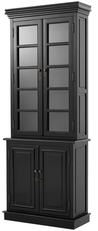 Casa Padrino Luxus Wohnzimmerschrank Schwarz 90 x 38 x H. 230 cm - Limited Edition Neue Kollektion