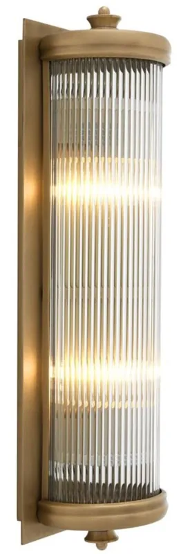 Expressversand Casa Padrino Luxus Wohnzimmer Wandlampe Messing 13 x 11 x H. 43 cm - Hotel Möbel