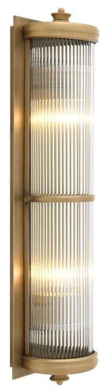 Casa Padrino Luxus Wohnzimmer Wandlampe Messing 13 x 11 x H. 52 cm - Hotel Möbel Neu
