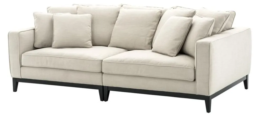 Casa Padrino Wohnzimmer Sofa Naturfarbig 248 x 127 x H. 94 cm - Luxus Wohnzimmermöbel Wochenendangebot