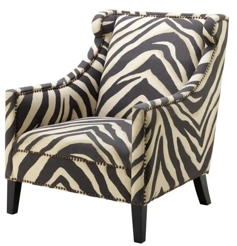 Casa Padrino Sessel im Zebra Design 74 x 81 x H. 89 cm - Luxus Wohnzimmer Sessel Online Kaufen