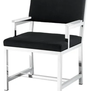 Casa Padrino Designer Stuhl mit Armlehnen 55 x 59 x H. 82 cm - Luxus Büromöbel Neu
