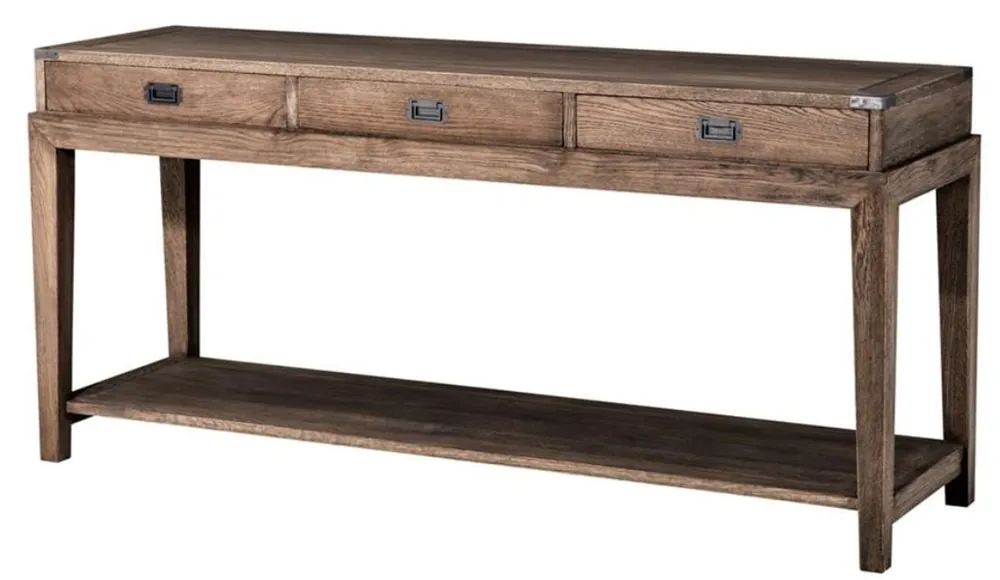 Saisonangebot Casa Padrino Luxus Konsole mit 3 Schubladen in dunkelbraun 162,5 x 47,5 x H 76 cm - Wohnzimmermöbel