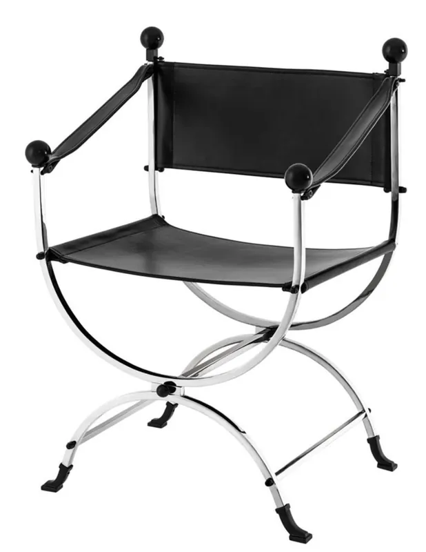 Casa Padrino Designer Stuhl mit Armlehnen 59 x 44 x H. 87 cm - Luxus Bürostuhl Preisreduziert