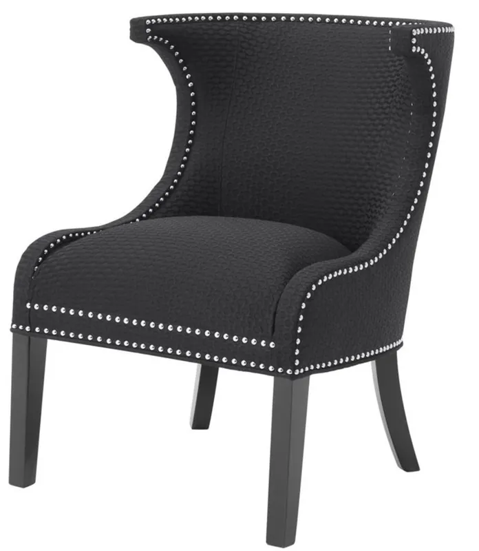 Neu Im Sortiment Casa Padrino Luxus Sessel / Ohrensessel Schwarz 66 x 60 x H. 91 cm - Limited Edition