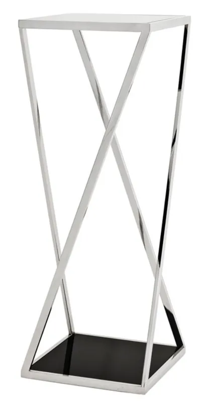 Casa Padrino Luxus Beistelltisch Silber 40,5 x 40,5 x H. 110 cm - Designermöbel Preisreduziert