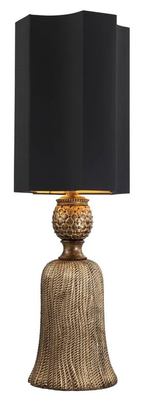 Casa Padrino Luxus Tischleuchte Antik Gold / Schwarz 30,5 x 30,5 x H. 96 cm - Wohnzimmer Lampe - Luxus Qualität Abverkauf