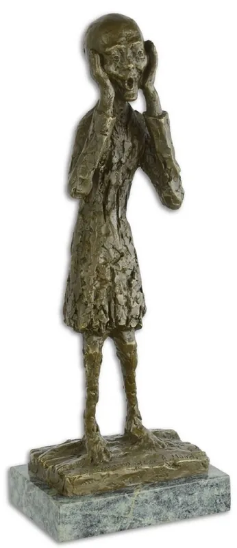 Casa Padrino Luxus Bronze Skulptur Der Schrei Bronze / Grau 14,5 x 9,9 x H. 38,2 cm - Deko Bronzefigur Sale