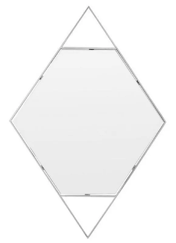 Casa Padrino Designer Wandspiegel Silber 81 x H. 119 cm - Edelstahl Spiegel in Form eines Diamanten - Designermöbel Rabatt