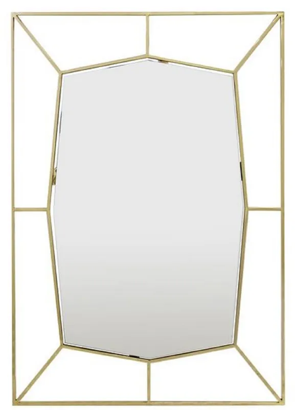 Casa Padrino Designer Wandspiegel Gold 67 x H. 100 cm - Edelstahl Spiegel - Luxus Deko Accessoires Top-Angebot