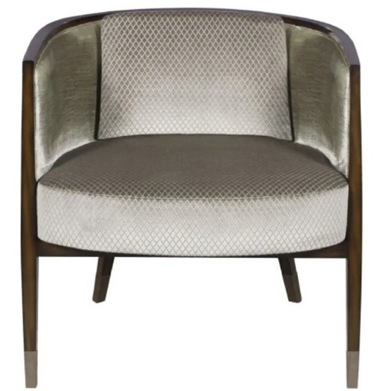 Sichere Zahlung Casa Padrino Art Deco Lounge Sessel Dunkelbraun / Silber / Gold 74 x 83 x H. 71 cm - Art Deco Möbel - Luxus Qualität