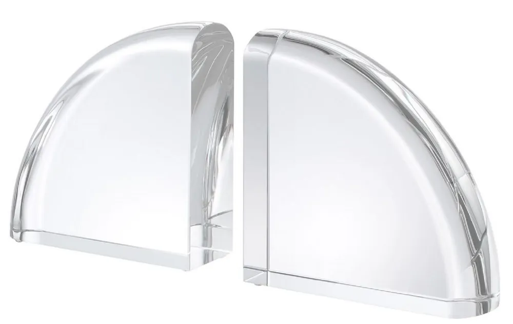 Casa Padrino Luxus Kristallglas Buchstützen Set 22 x 7,5 x H. 22,5 cm - Luxus Deko Accessoires Sofort Bestellen