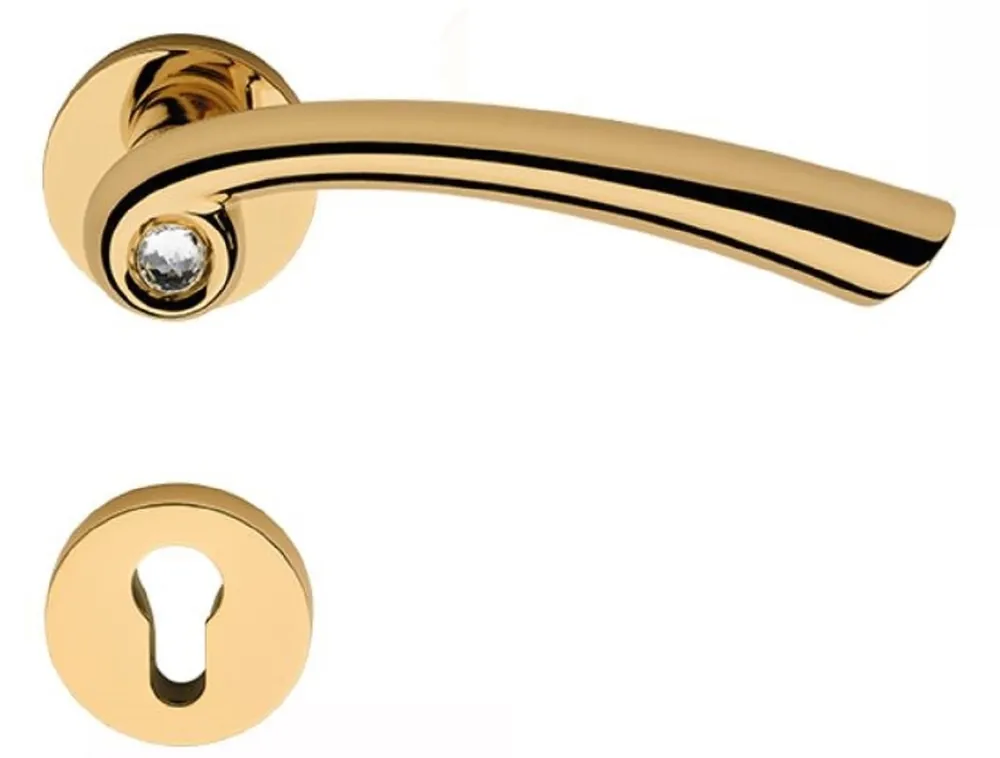 Neue Ware Casa Padrino Luxus Türgriff Set mit Swarovski Kristallglas Gold 16,4 x H. 5,2 cm - Luxus Qualität - Made in Italy