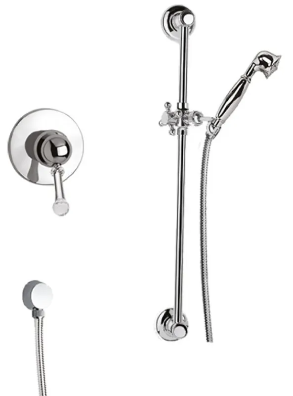 Begrenztes Angebot Casa Padrino Luxus Duscharmaturen Set mit Swarovski Kristallglas Silber - Brauseset - Einhelbelmischer mit Brausestange und Handbrause - Badezimmer Duschgarnitur