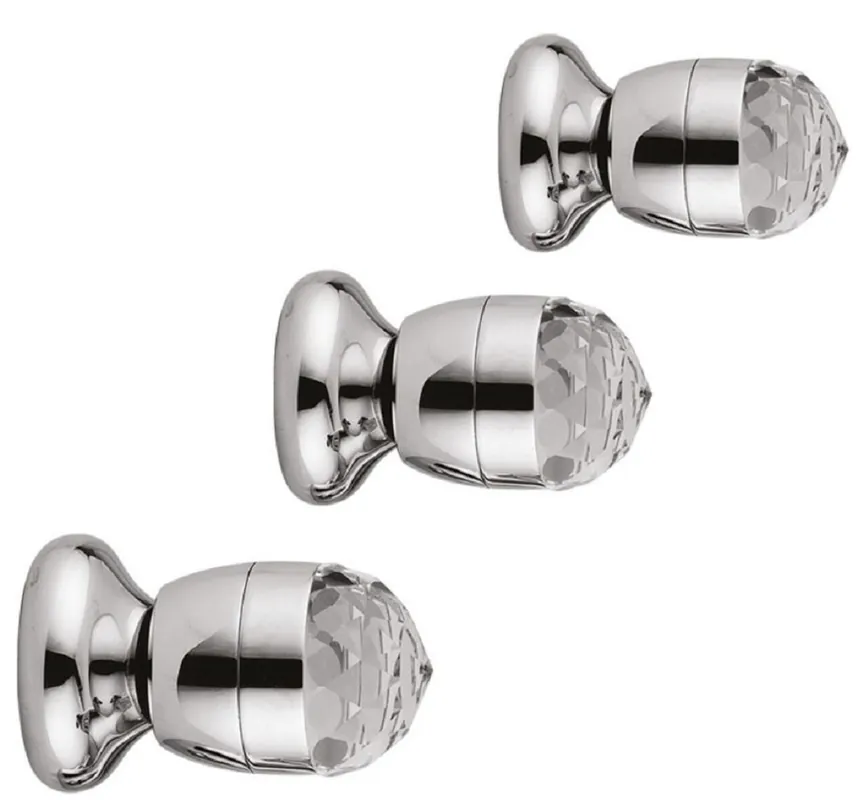 Casa Padrino Luxus Duscharmaturen Set mit Swarovski Kristallglas Silber - Badezimmer Duschgarnitur - Erstklassische Qualität - Made in Italy Geprüft
