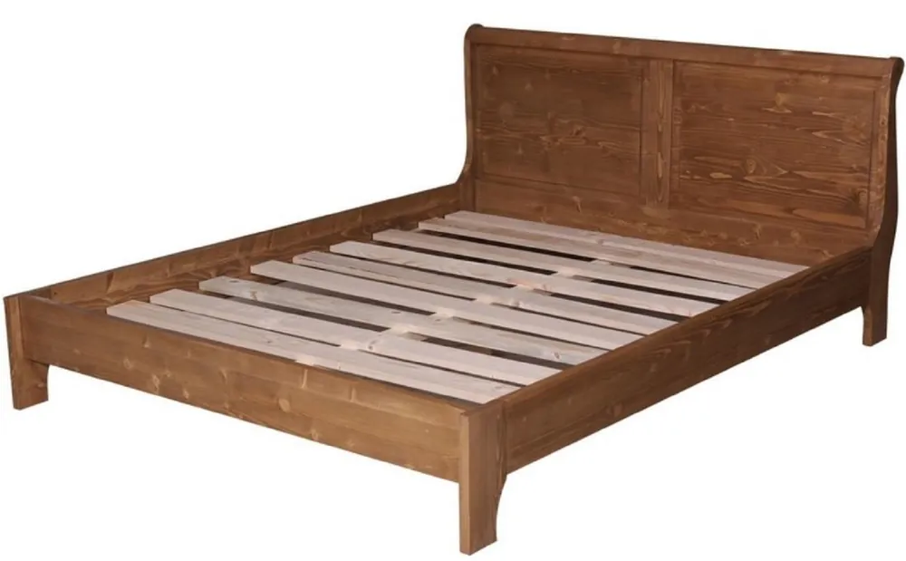 Casa Padrino Landhausstil Bett Braun 160 x 200 cm - Massivholz Doppelbett - Landhausstil Schlafzimmermöbel Preis Gesenkt
