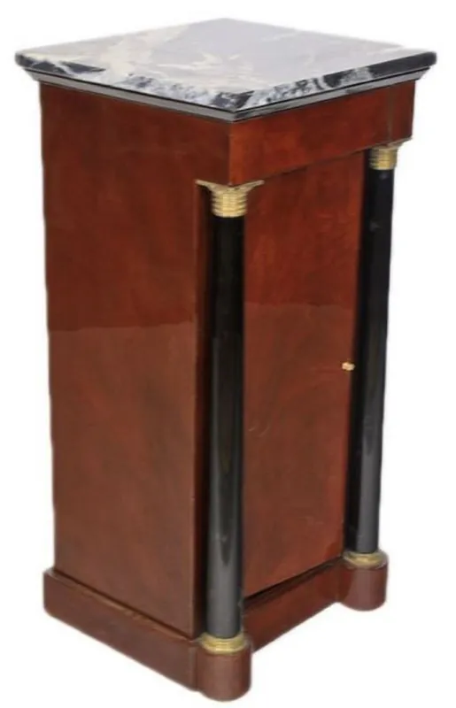 Preiswert Casa Padrino Barock Mahagoni Säule mit Marmorplatte Dunkelbraun / Schwarz / Gold 40 x 35 x H. 80 cm - Barock Möbel