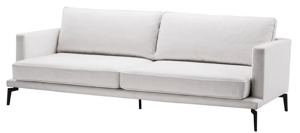 Echt Casa Padrino Luxus Sofa Weiß / Schwarz 230 x 99 x H. 82 cm - Wohnzimmer Sofa - Luxus Wohnzimmer Möbel