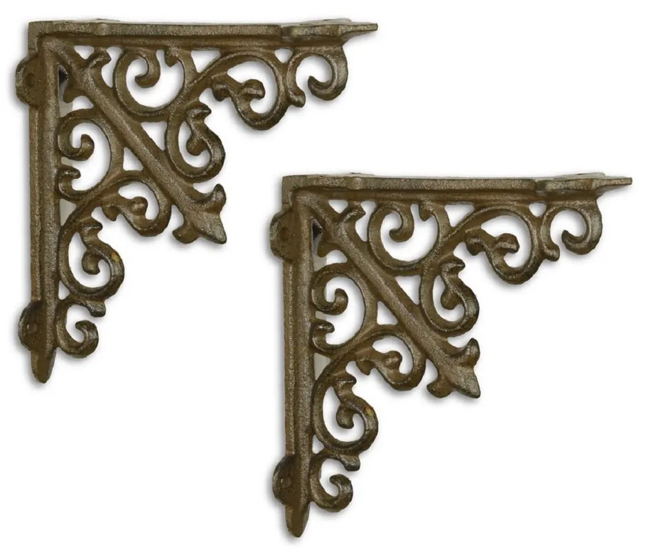 Preiswert Casa Padrino Jugendstil Wandhalter Set Antik Braun 14 x H. 14 cm - Barock & Jugendstil Wanddeko Accessoires