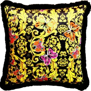 Bestseller Harald Glööckler Luxus Kissen Pompöös by Casa Padrino Butterflies - Feinster Samtstoff - Glööckler Deko Kissen mit Strass Steinen