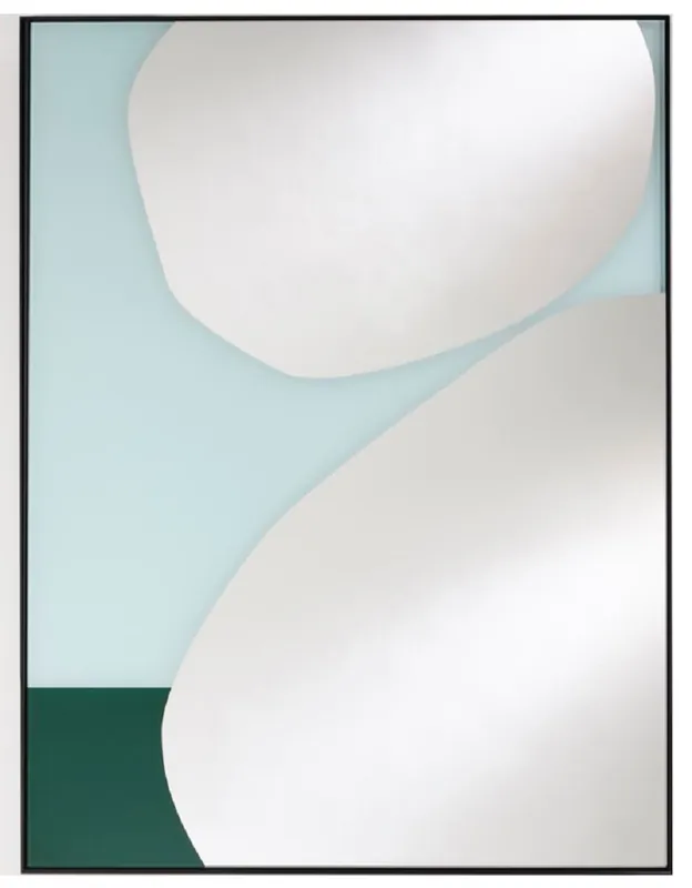Casa Padrino Designer Wandspiegel Hellblau / Grün 81 x H. 107 cm - Wohnzimmer Spiegel - Garderoben Spiegel - Luxus Qualität Must-Have