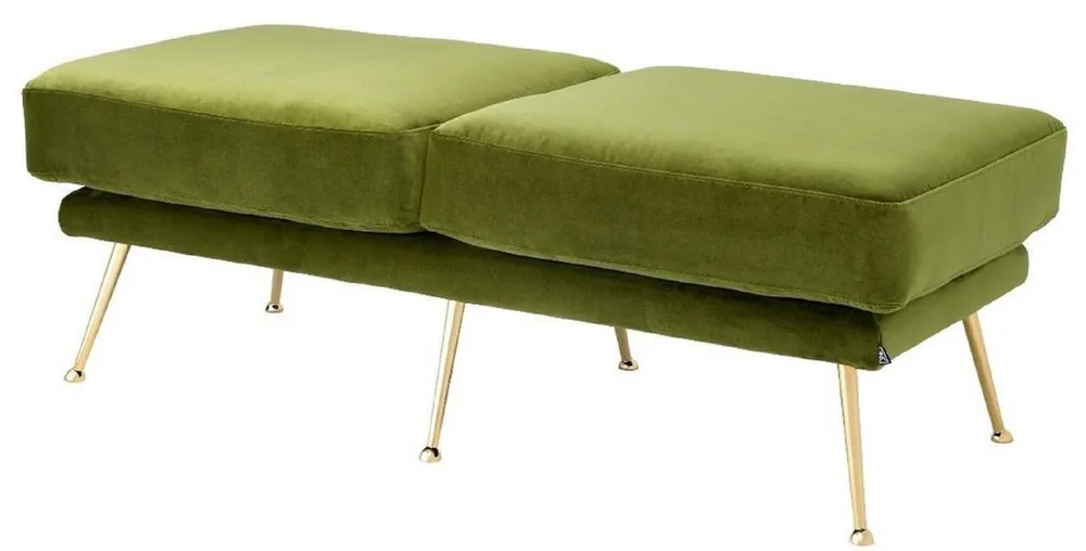 Online Kaufen Casa Padrino Luxus Sitzbank Grün / Messingfarben 125 x 58 x H. 45 cm - Luxus Möbel