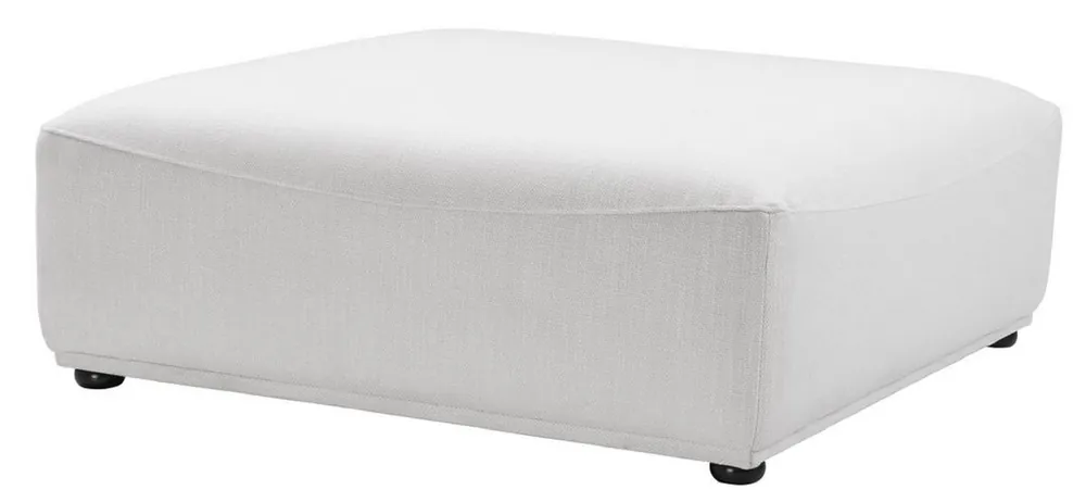 Casa Padrino Luxus Hocker Weiß / Schwarz 109 x 109 x H. 42 cm - 4 eckiger Sitzhocker - Luxus Möbel Begrenztes Angebot