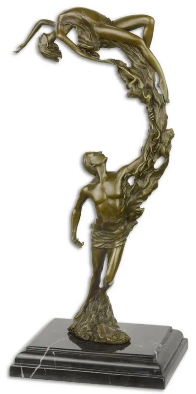 Saisonangebot Casa Padrino Luxus Bronze Skulptur mit Marmorsockel Tänzer Paar Bronze / Schwarz 18,3 x 12,9 x H. 36,2 cm - Bronzefigur - Dekofigur - Deko Accessoires