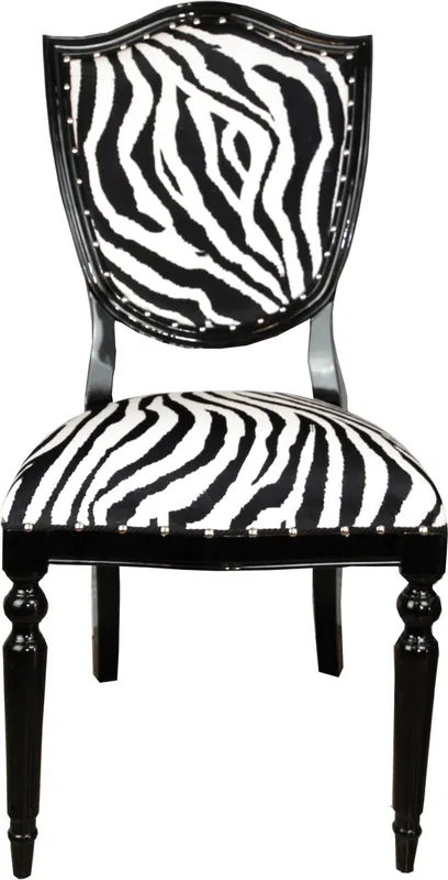 Kracherpreis Casa Padrino Art Deco Luxus Esszimmer Stuhl Zebra / Schwarz - Luxus Hotel Möbel