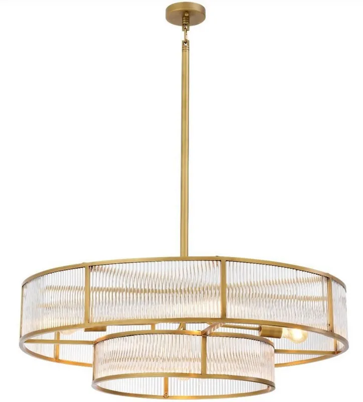 Markenware Casa Padrino Luxus Kronleuchter Antik Messingfarben Ø 90 x H. 27 cm - Runder Kronleuchter - Luxus Qualität