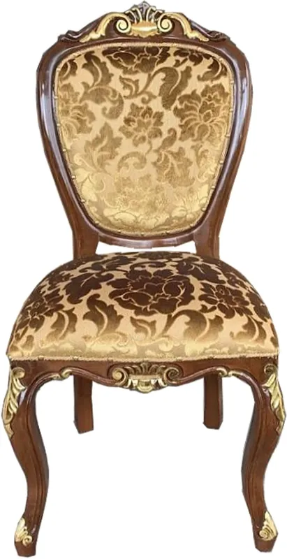 Casa Padrino Barock Luxus Esszimmer Stuhl Gold Muster / Braun-Gold Antik Look - Luxus Hotel Möbel - Made in Italy Versand Am Gleichen Tag