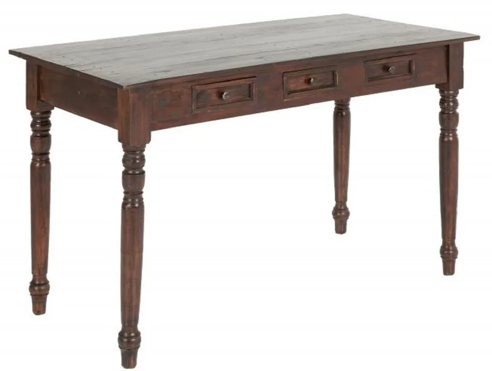 Jetzt Bestellen Casa Padrino Landhausstil Mahagoni Schreibtisch mit 3 Schubladen Dunkelbraun 120 x 58 x H. 76 cm - Landhausstil Büromöbel